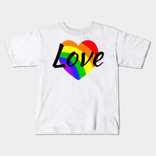 Gay lgbt Rainbow Love Kids T-Shirt